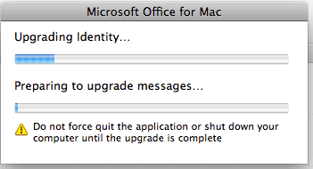 Identity upgrade progress
